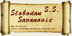 Slobodan Savanović vizit kartica